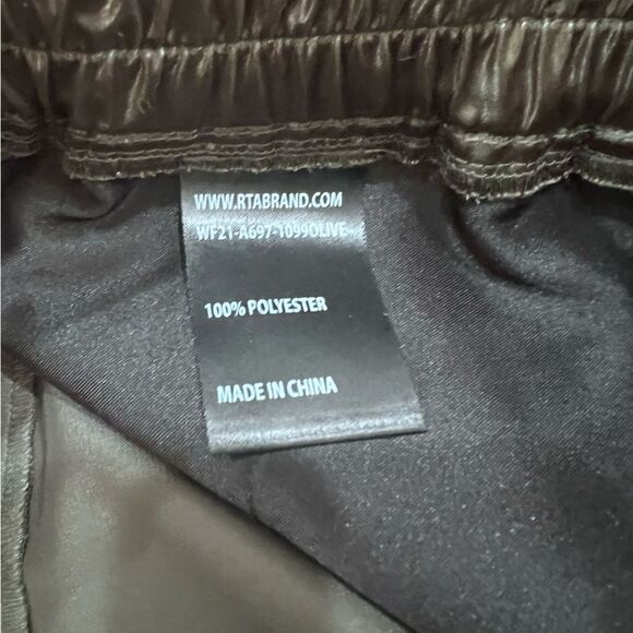 RTA Jinni High-Rise Coated Glossy Cargo Jogger Pants Olive Japanese Fabric M - Picture 6 of 12